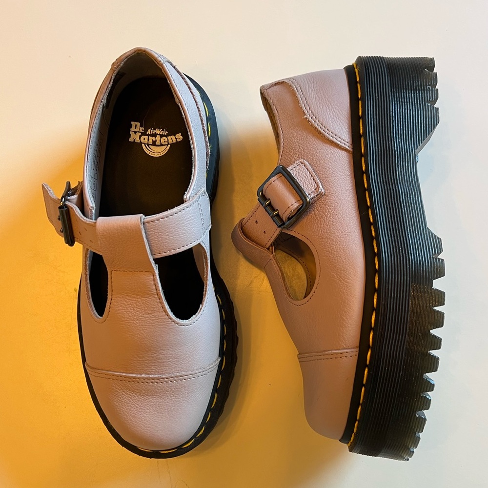 Dr. Martens Bethan T-Bar Platform Mary Janes – Pale Pink (Never Worn)